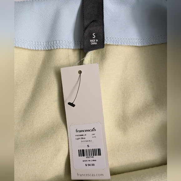 Francesca’s Paige Vegan Leather Light Blue Side Buckle Mini Skirt S - Picture 7 of 16